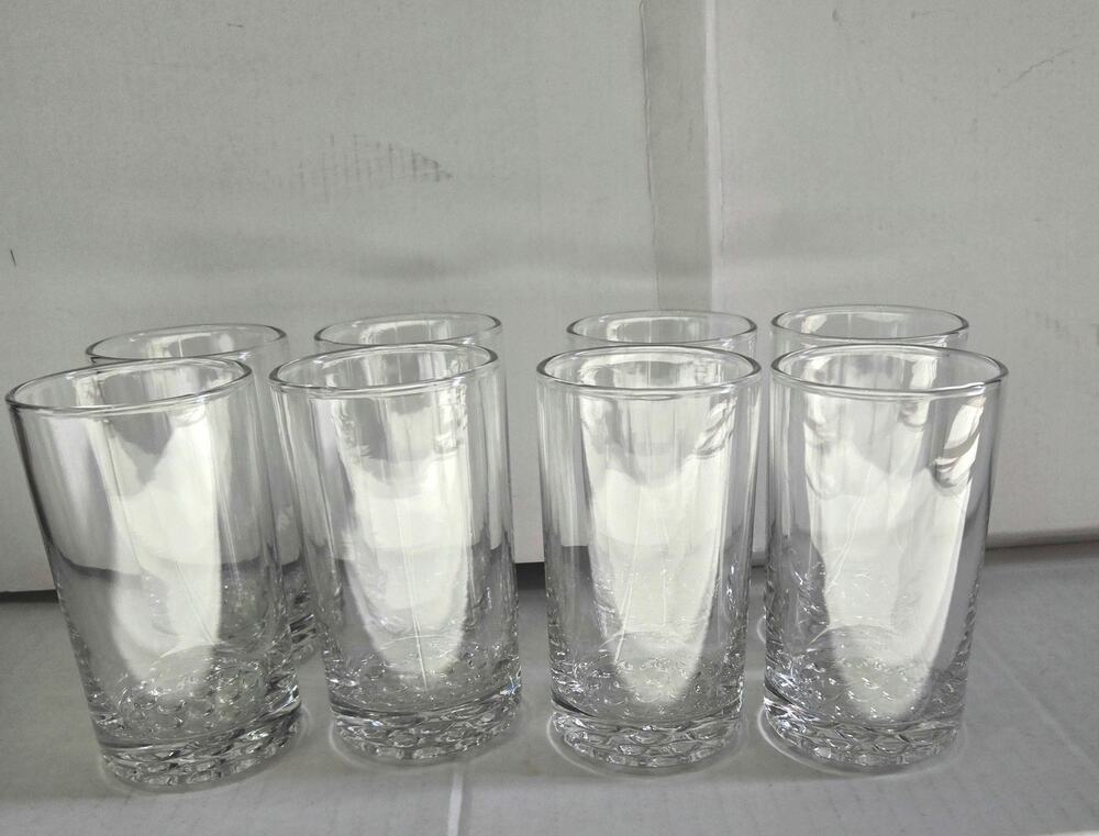 Vintage Libbey Nob Hill Highball Glasses Set of 8 Bubble Base Tumblers 5"